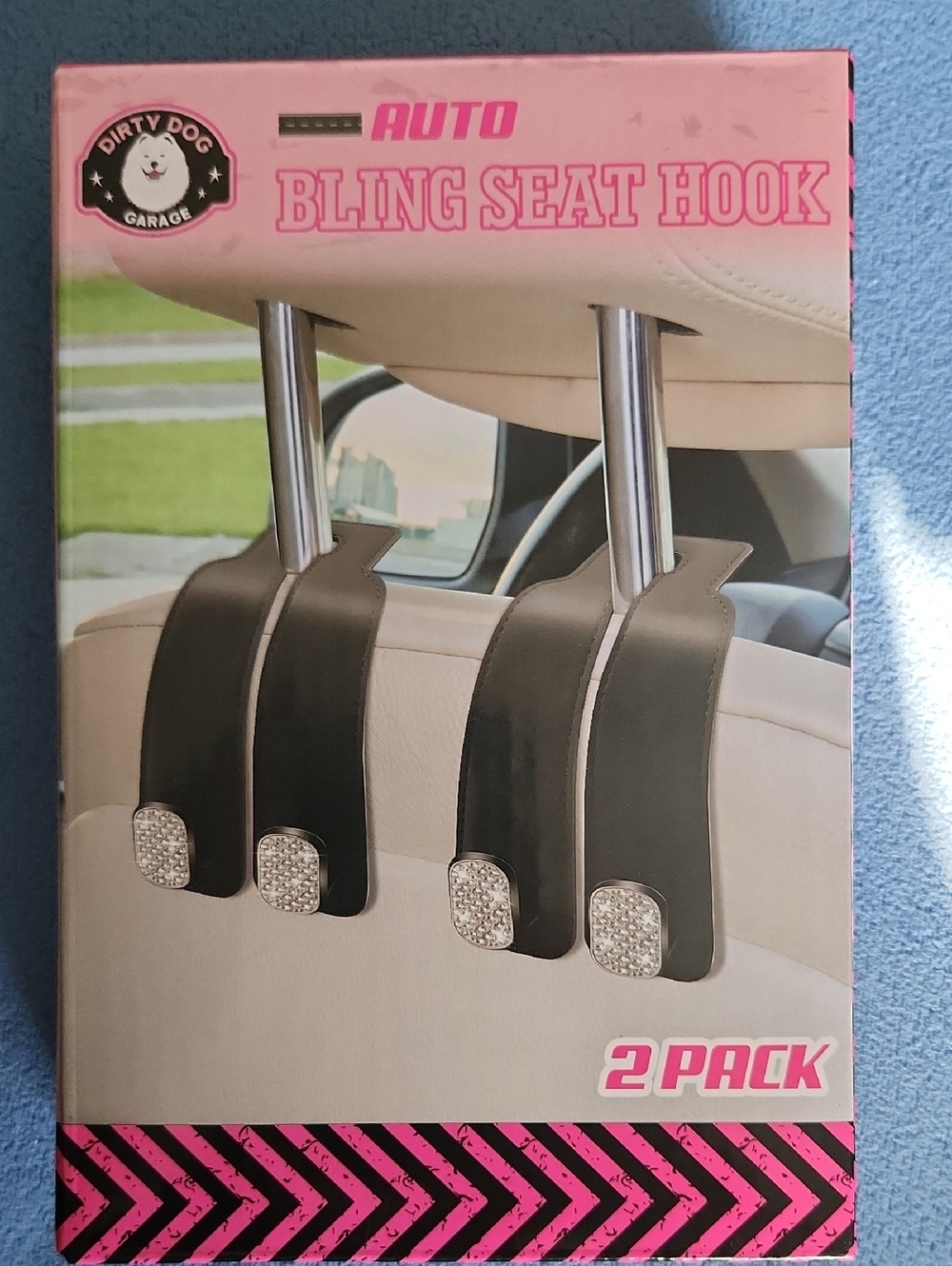 Auto Bling Car Seat Hook - Black (2 Pack)